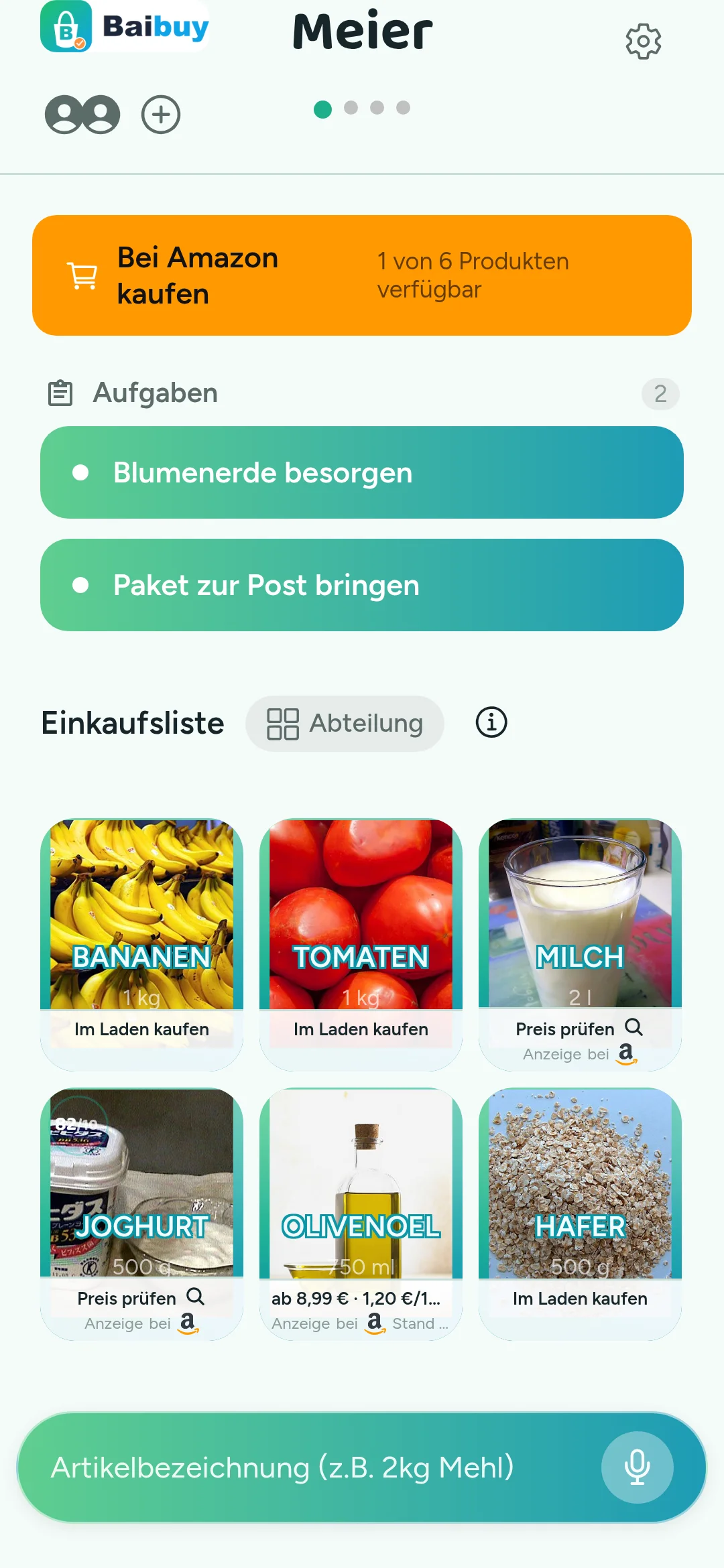 BaiBuy Produkttile mit Amazon-Preis-Badge: &bdquo;ab 8,99 € bei Amazon&ldquo; am Olivenoel-Produkt